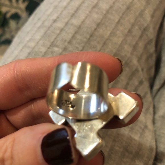 Unique adjustable turquoise and silver ring - Picture 4 of 6